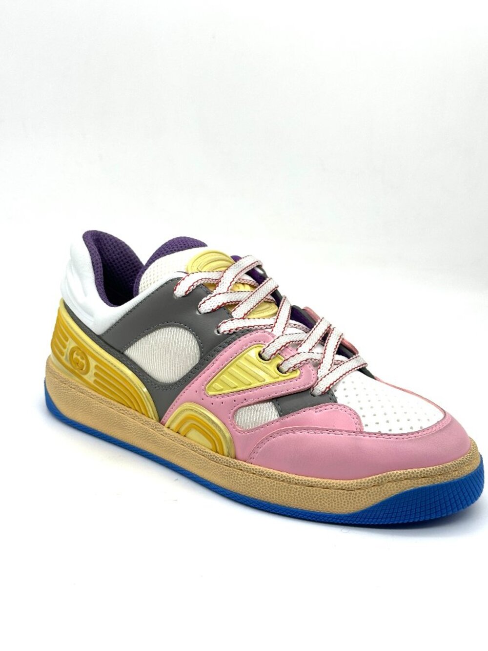 Gucci Basket GG Logo Low Top Flat Leather Sneakers Trainers